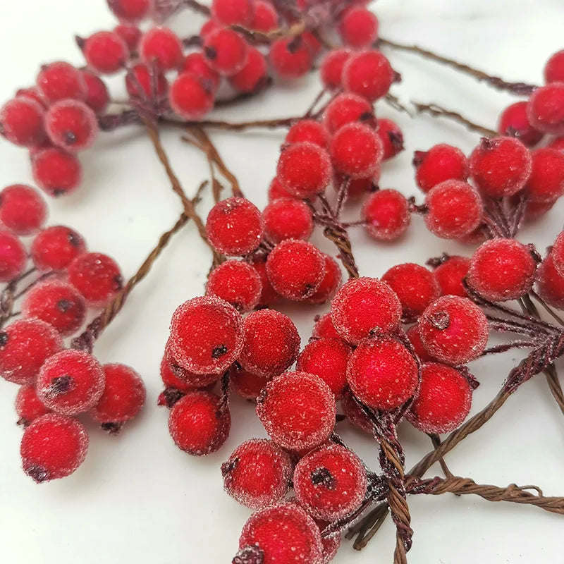 Rynx | (10pcs/pack) 4 * 7cm Christmas berry flower bundle crystal berries artificial fruit Christmas tree decoration wedding decoration wreath