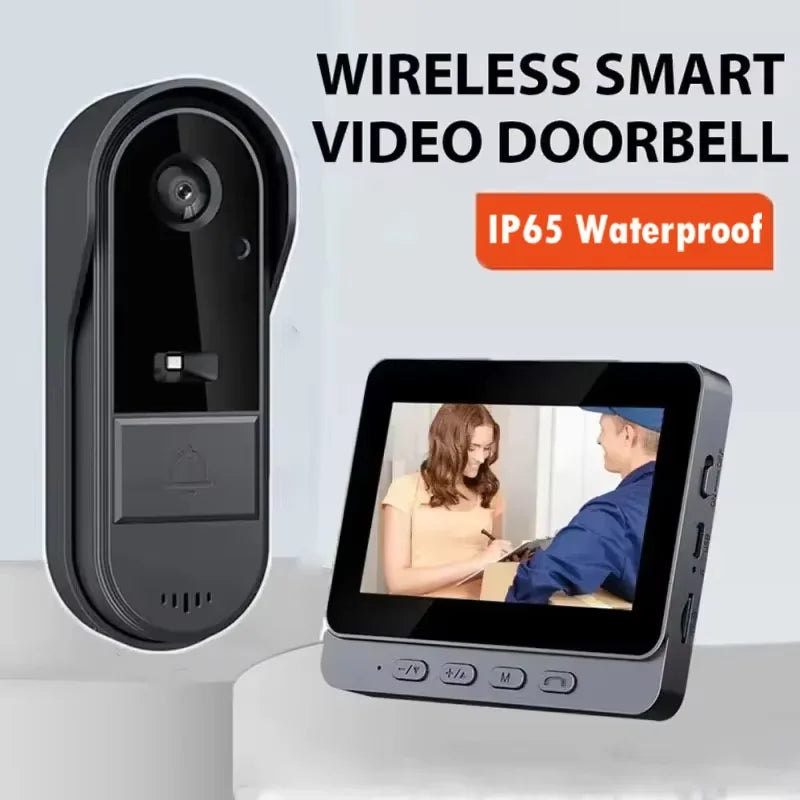 Lisslune | Wireless Video Doorbell with Intercom & Night HD Vision – 4.3” IPS Display, Waterproof