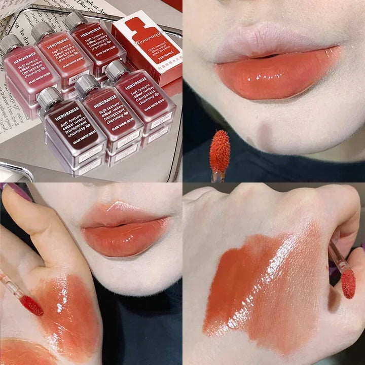Rynx | Black Mirror Water Light Lip Gloss High Shine Moisturizing Long Lasting No Fading Liquid Lipstick Sexy Red Lips Makeup Cosmetics