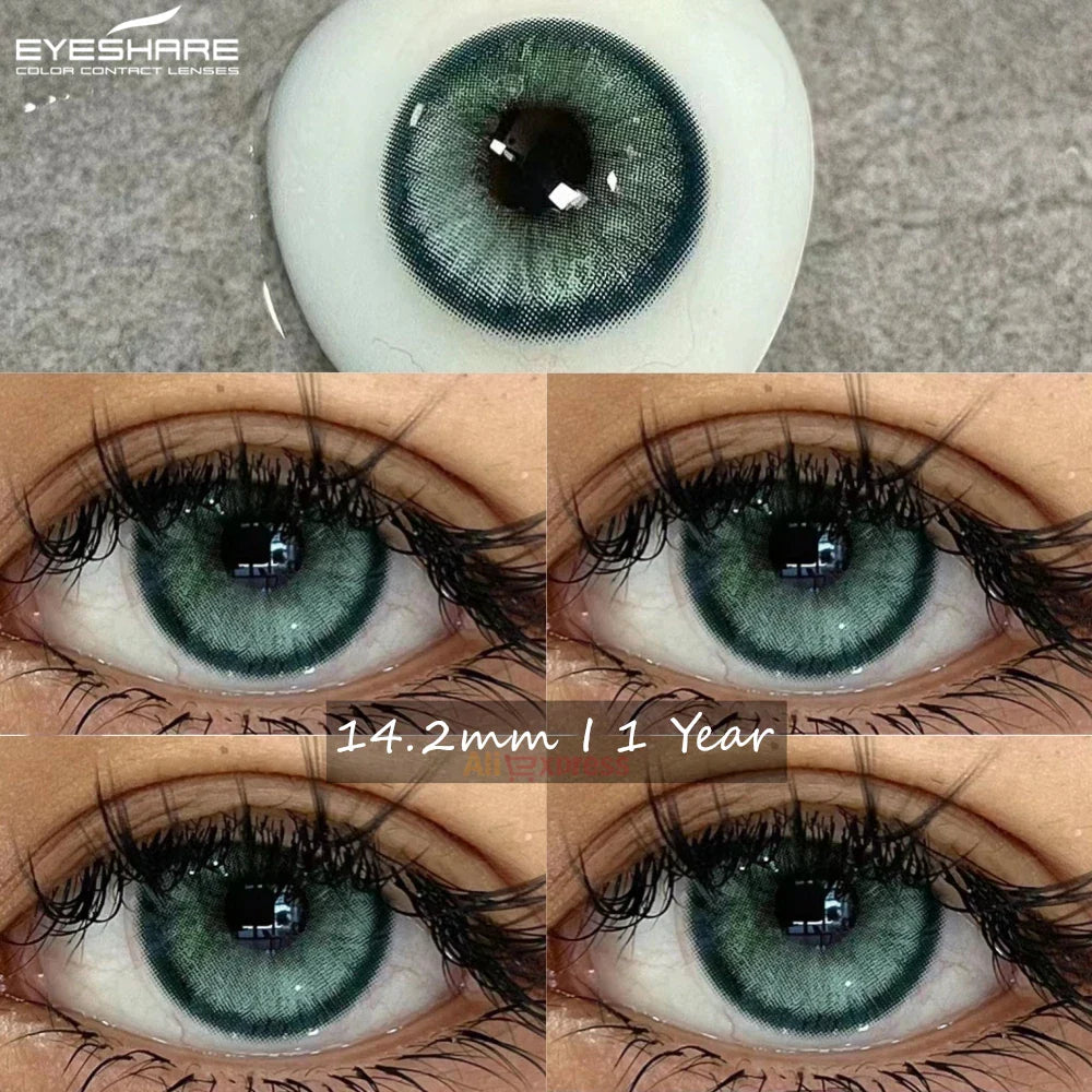 Rynx | Natural colored contact lenses for green eyes Blue contact lenses Brown beauty contact lenses Annual 2 pieces/pair Gray lenses