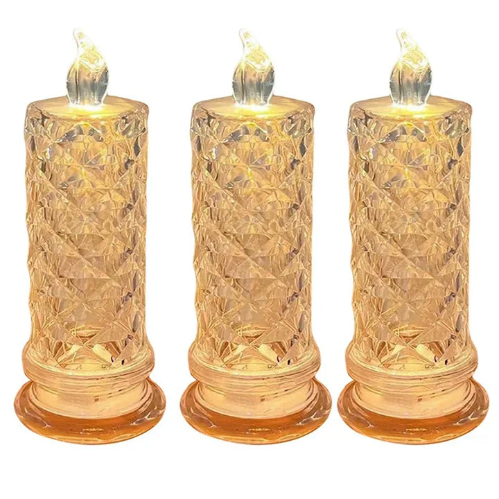 Lisslune | Projection rose pattern simulated flameless tealights