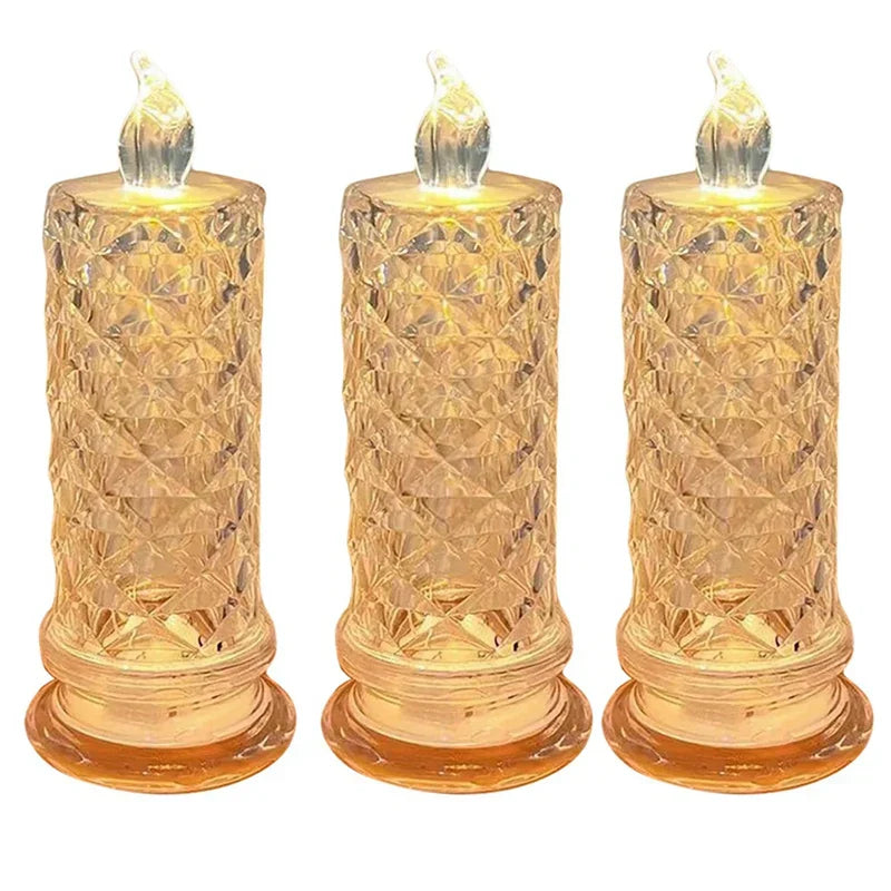 Lisslune | Projection rose pattern simulated flameless tealights