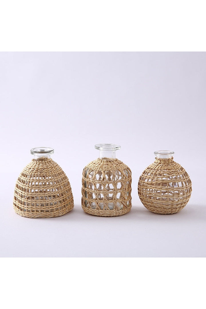 Lisslune | Academy Rattan Glass Vases