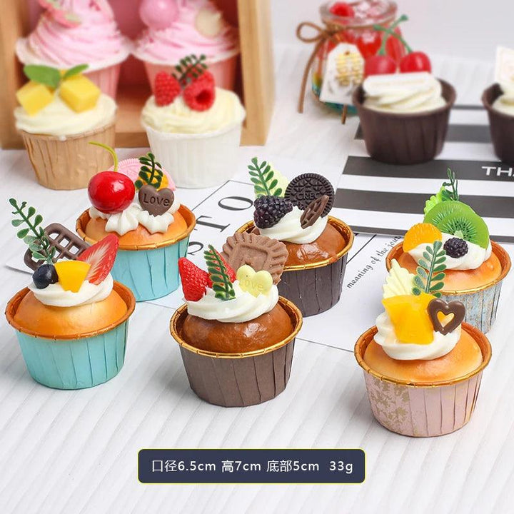 Lisslune | 6-piece lifelike cupcake decoration set for food photography and gifts for children - Ideal for refrigerator display