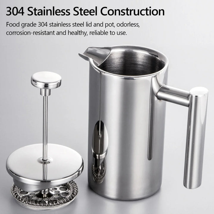 Lisslune | Stainless Steel French Press Coffee Maker