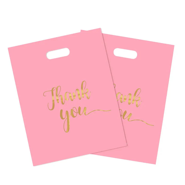 Rynx 10pcs Thank You Gift Bags for Wedding Birthday Bachelor Party Gift Packaging Plastic Goodie Treat Bag Small Business Supplies