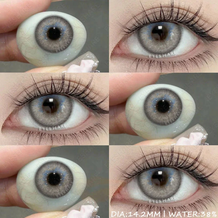 Rynx | Naturally colored contact lenses for the eyes 1 Pair Green eye lenses Blue eye contacts Brown lenses Yearly Korean Gray pupils