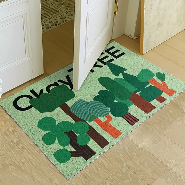 Rynx | Nordic PVC Welcome Doormat Cuttable Plant Mat Entrance Carpet Carpet Anti-Dust Floor Door Mat Aesthetic Home Decor 45x75cm