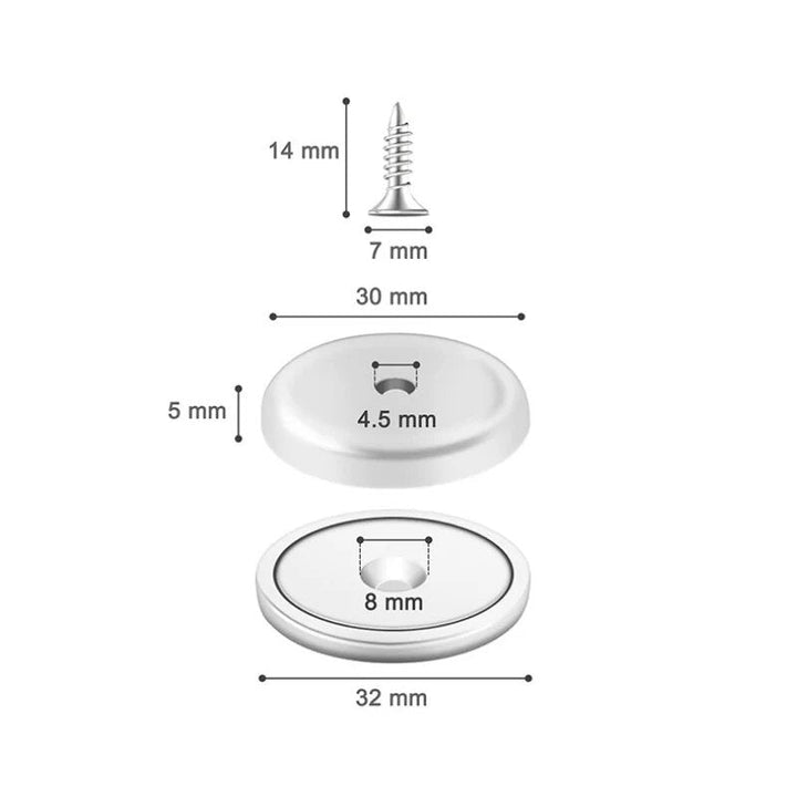Lisslune | Strong Hold Round Base Mountable Magnet