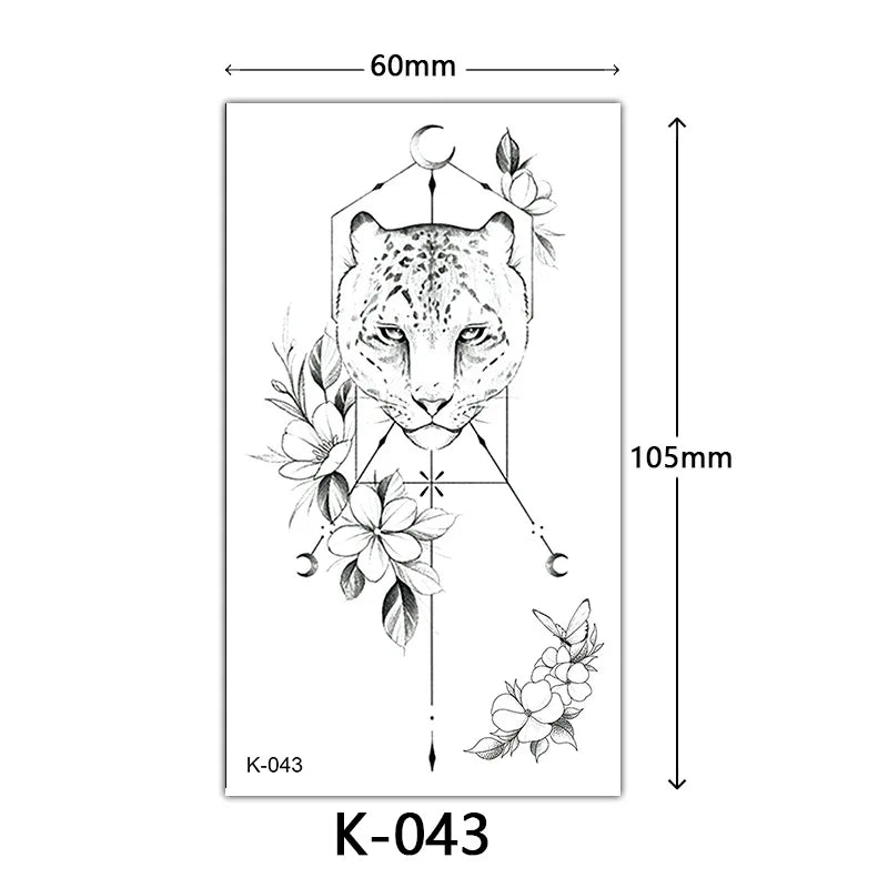 Rynx | New Temporary Tattoo Stickers Sexy Totem Butterfly Dreamcatcher Transfer Flash Tattoo Women Neck Hand Body Art Artificial Tattoos Men