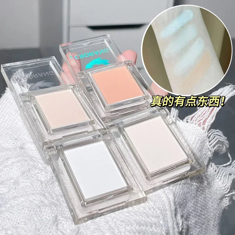 Rynx | Eyeshadow Palettes Monochrome White Jade Highlighter Palette Waterproof Pearl Matte Brightening Lying Silk Moth Shimmer Bronzer