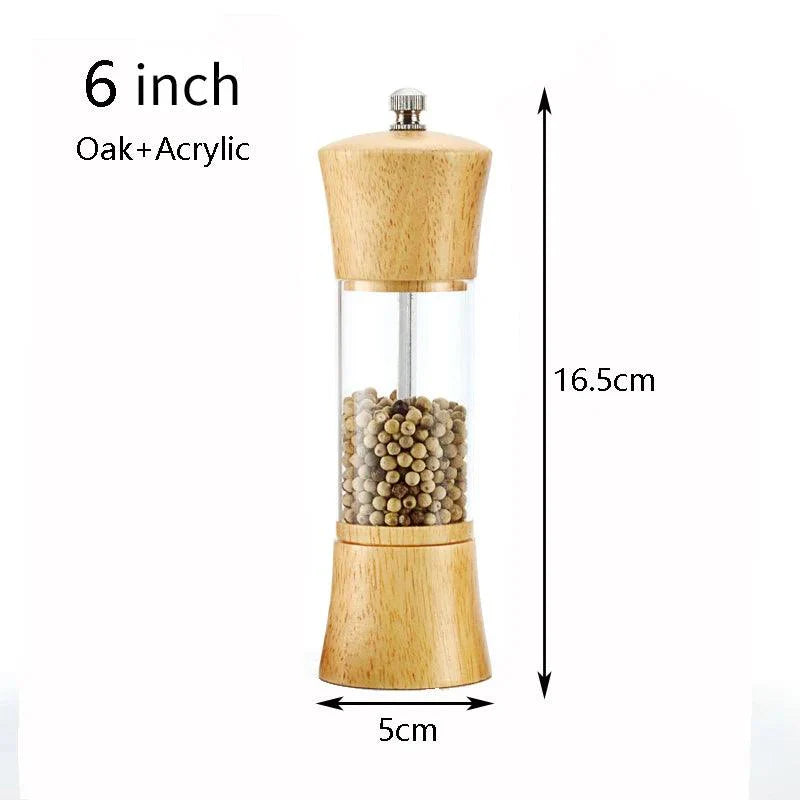Lisslune | Elegant adjustable salt and pepper mill set made of solid wood for outdoor dining