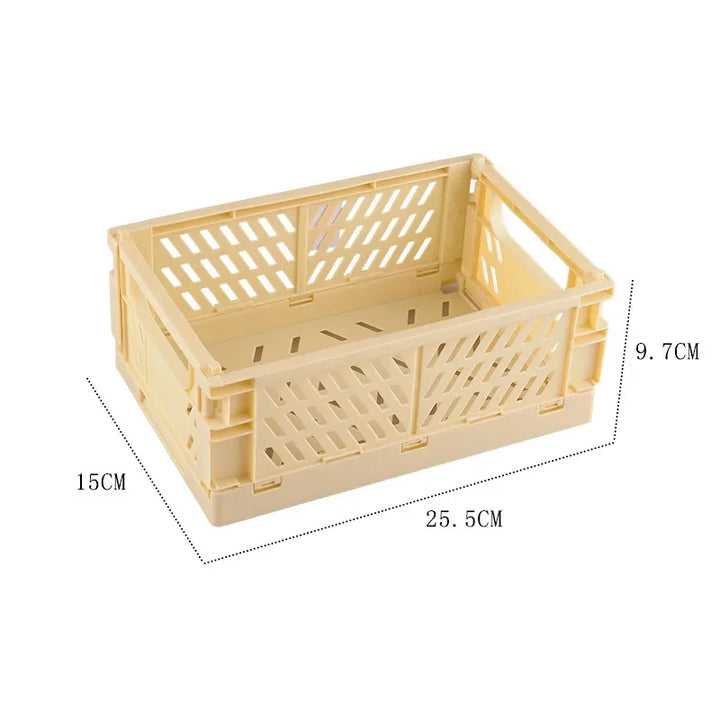 Rynx | Plastic foldable storage box folding box basket stackable cute makeup jewelry toy boxes for storage box organizer portable