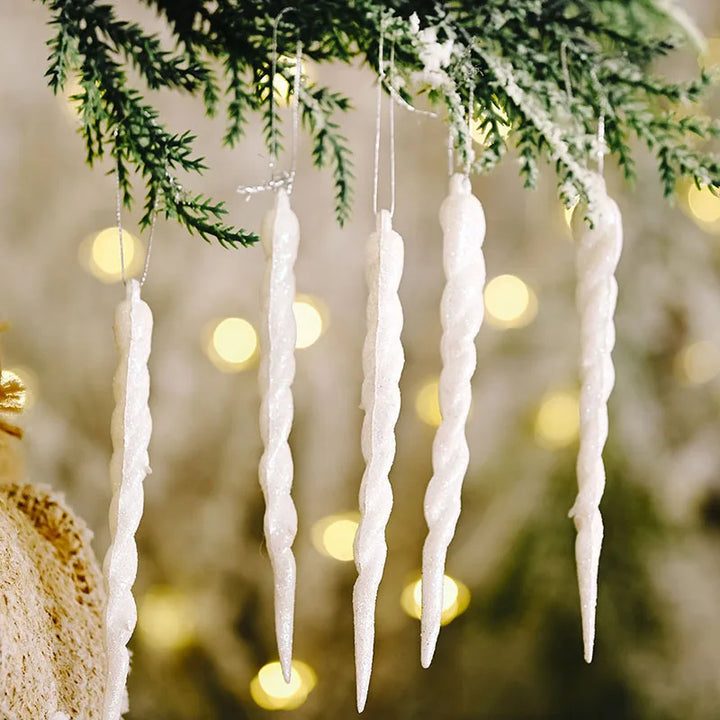 Rynx 10 pieces 13 cm Christmas simulation ice Christmas tree hanging ornament artificial icicles winter party Christmas New Year home decoration