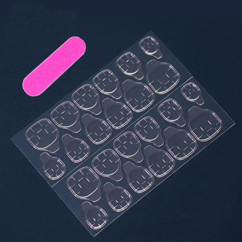 Lisslune | 24PCS Kurze Press-On Nägel Quadratisch Pink Hohe Sättigung Nägel Press-On Nägel Vollabdeckung Artificial Nail Set Fingertipp Französisch