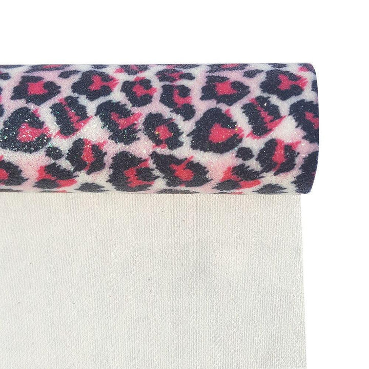 Lisslune | Glittering Leopard Print Synthetic Leather Craft Roll: Ignite Your Creative Spirit!