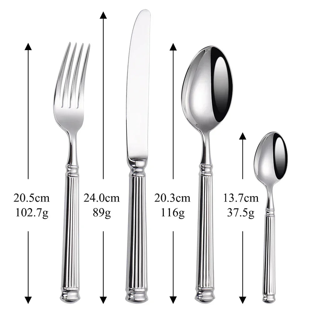 Lisslune | Premium Stainless Steel Cutlery Set – 304 Mirror Finish Silverware for Everyday & Formal Dining