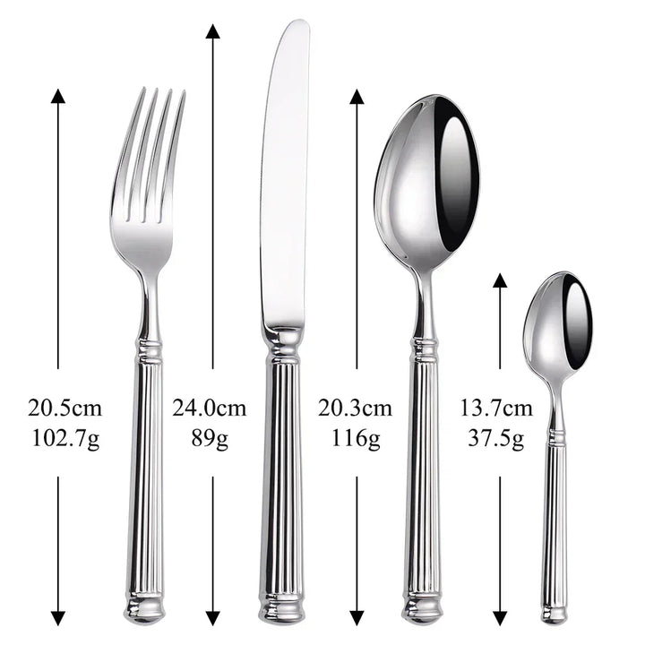 Lisslune | Premium Stainless Steel Cutlery Set – 304 Mirror Finish Silverware for Everyday & Formal Dining