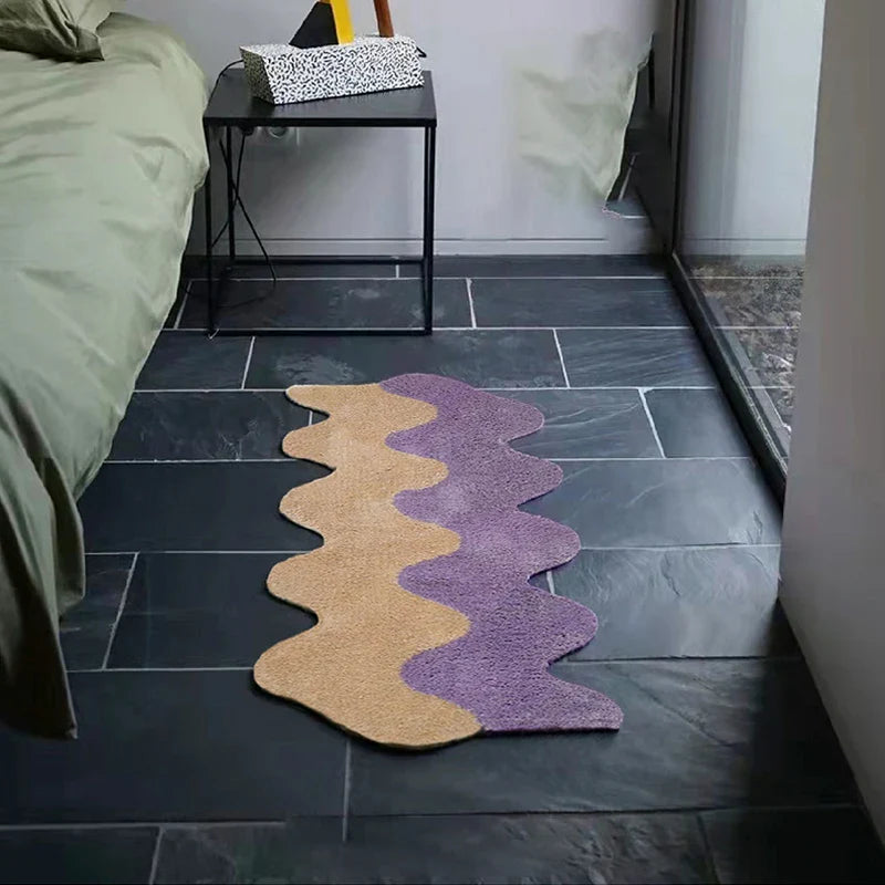 Rynx | Long irregular fluffy tufted rug room bed mat doormat non-slip bathroom rug entrance rug mats kitchen door mats