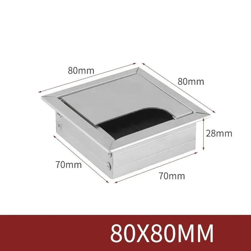Lisslune | Slim Rotatable Aluminum Table Cable Management Grommet with Flip-Top Access