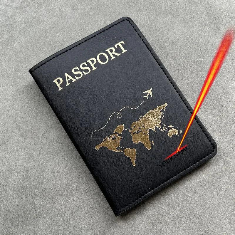 Lisslune | Custom engraved passport holder for adventurous couples - Elegant travel essential