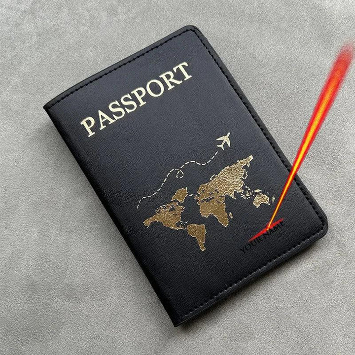 Lisslune | Custom engraved passport holder for adventurous couples - Elegant travel essential