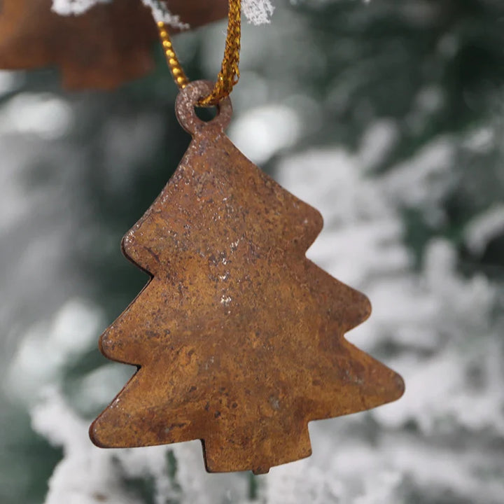 Rynx | (5 pieces/pack) 4.5 cm Retro Rusty Christmas Bells Decoration Star Horn Bell New Year Festival Decoration Pendant DIY