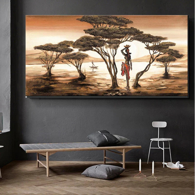 Lisslune | Plus Sizes Abstract African Woman Canvas Painting