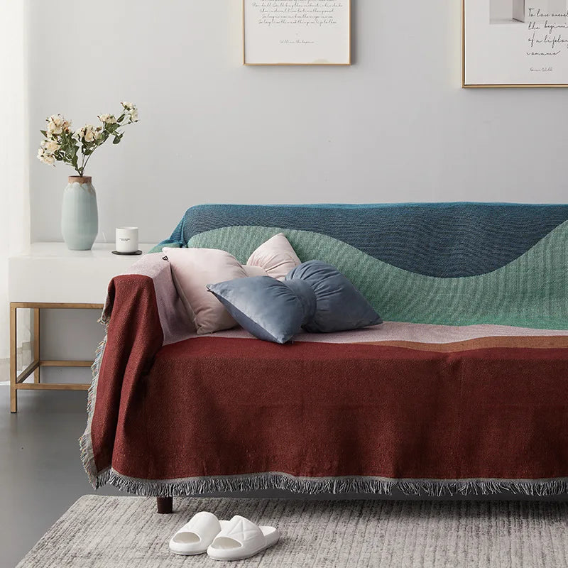 Rynx | Textile City Boundless Dunes Woven Sofa Throw Home Decor Dust Cover Quality Large Size Reversible Blanket for Bed