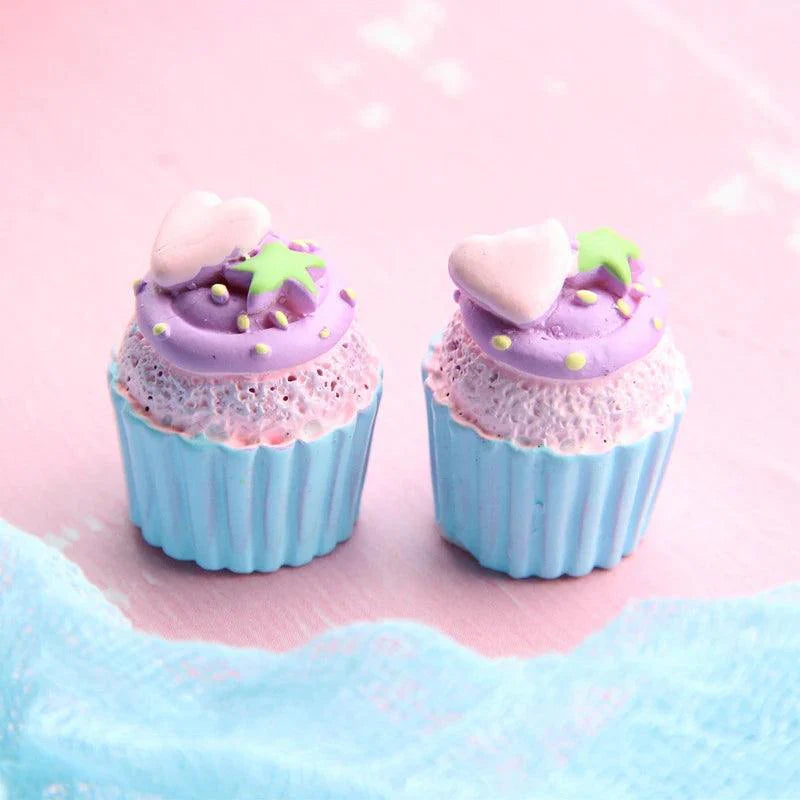 Lisslune | Kawaii 5-piece Miniature Strawberry Heart & Star Resin Cupcake Making Set