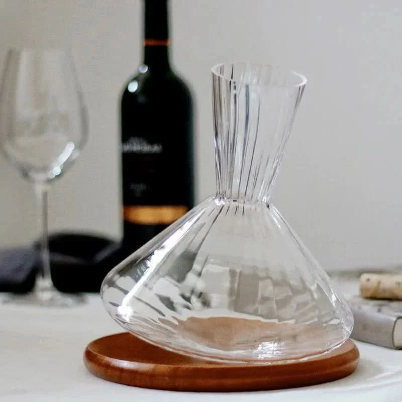 Lisslune | Crystal Glass Rotating Wine Decanter 1L