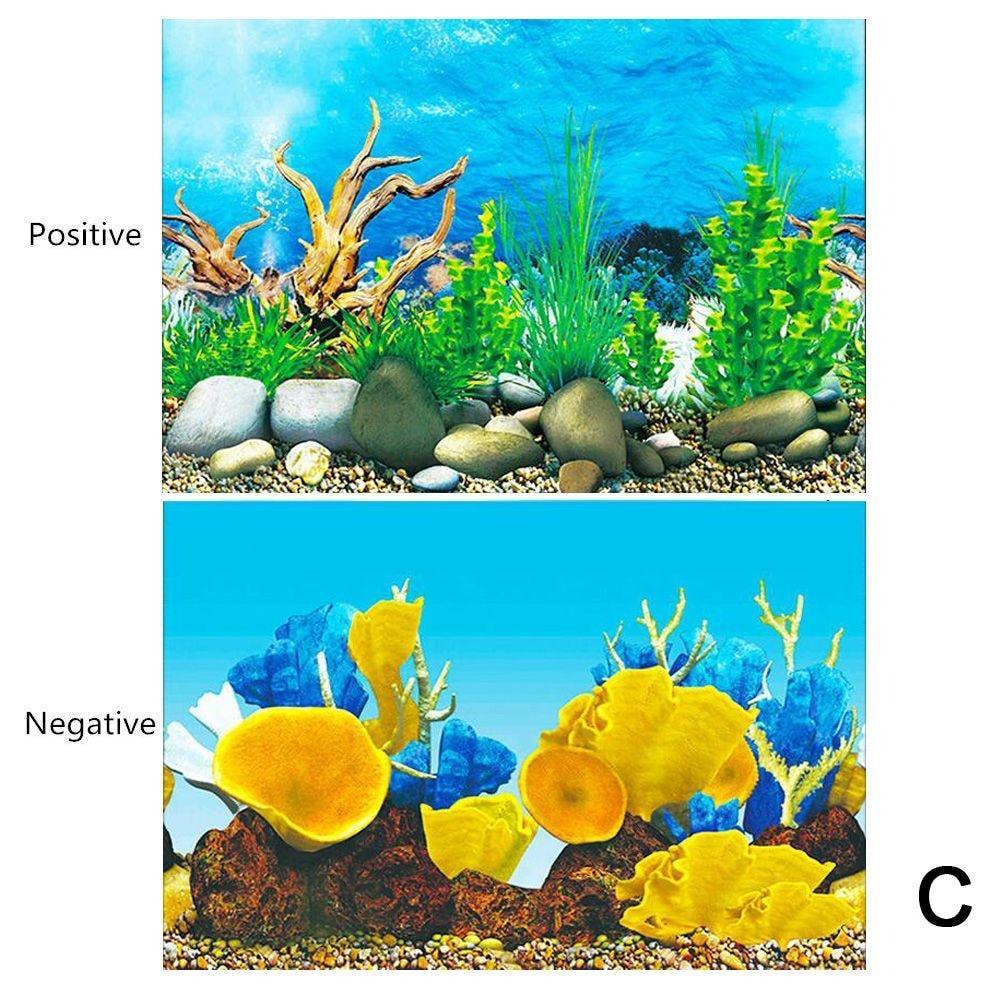 Lisslune | Captivating 3D Underwater Scene Aquarium Sticker Poster for Stunning Tank Makeover