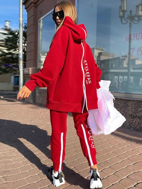Lisslune | Women's Sweatshirts 2-piece Sets Tracksuit Plus Sizes Autumn Ladies Korea Pants Sweater Jumpsuits Ladies