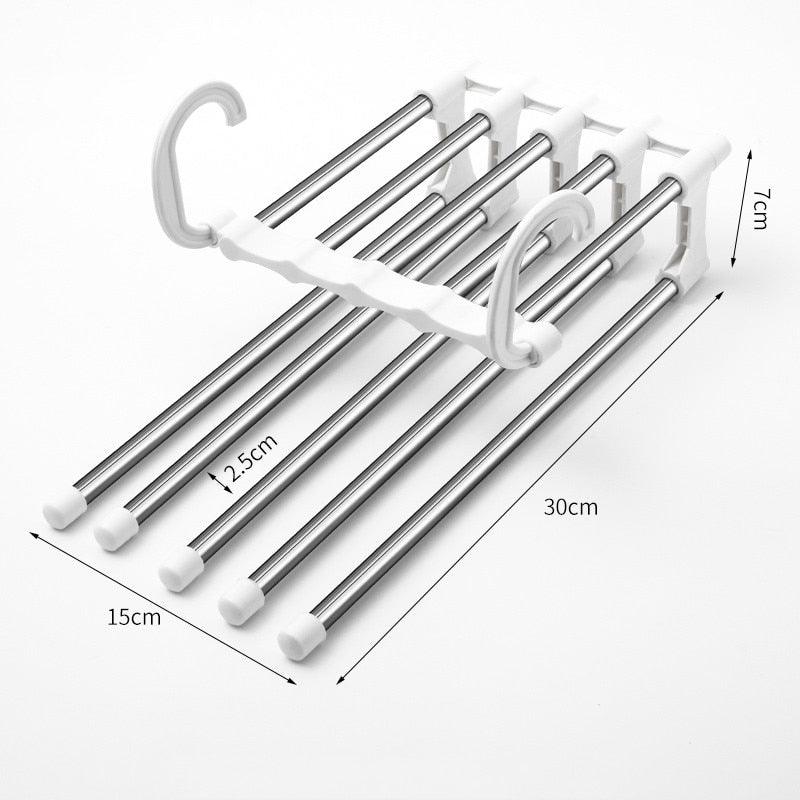 Lisslune | Versatile 5-in-1 telescopic organizer made of stainless steel for pants in the wardrobe