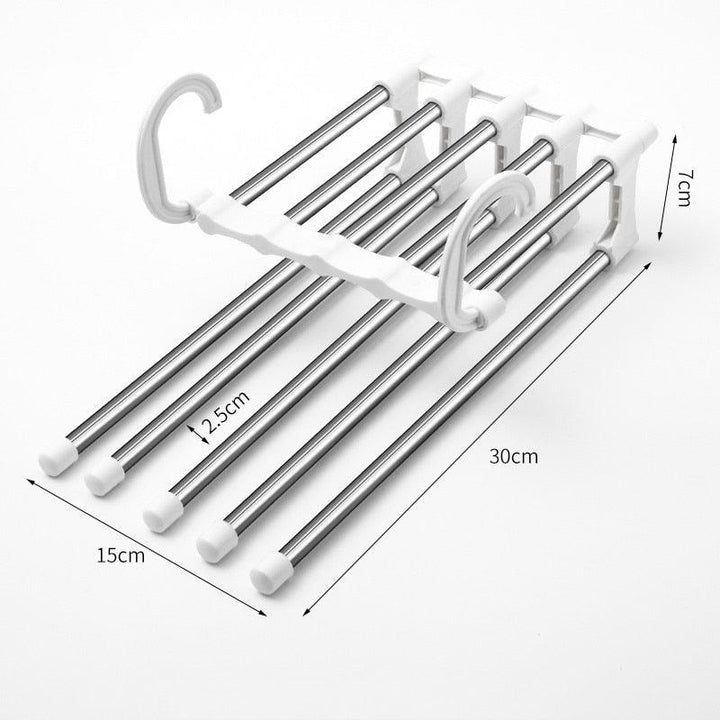 Lisslune | Versatile 5-in-1 telescopic organizer made of stainless steel for pants in the wardrobe