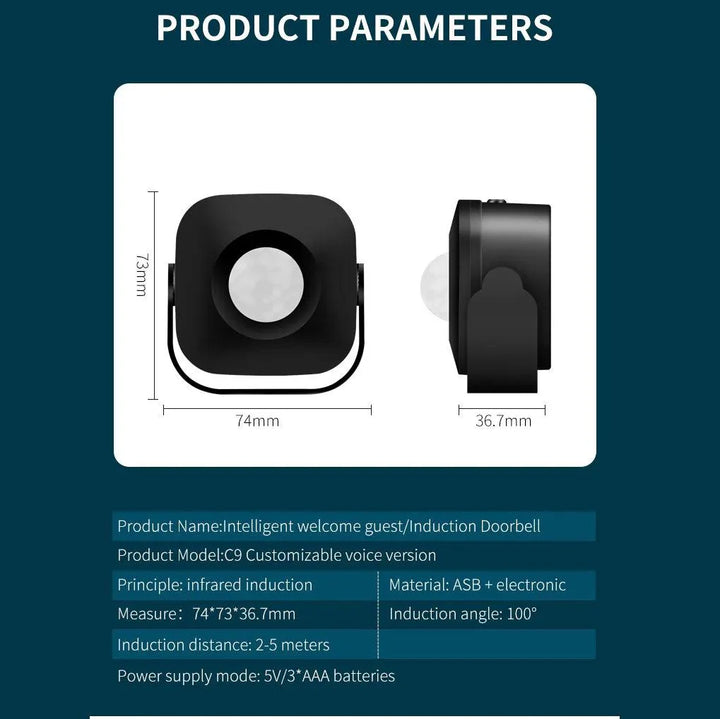 Lisslune | Wireless motion detection doorbell alarm with improved security and welcome message