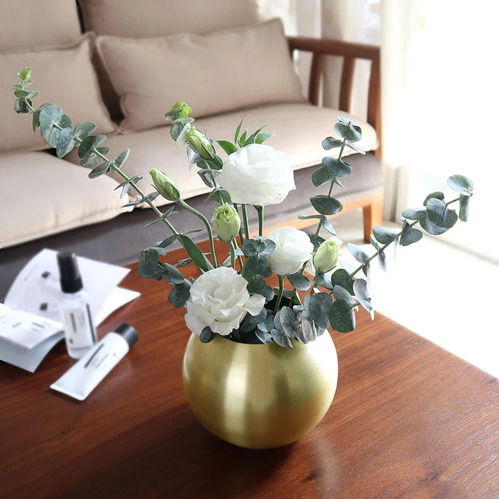 Lisslune | Stainless Steel Vase in Nordic Style Desktop Flower Pot BeFlower Pots Gold Black Rose Gold Classic Home Decoration