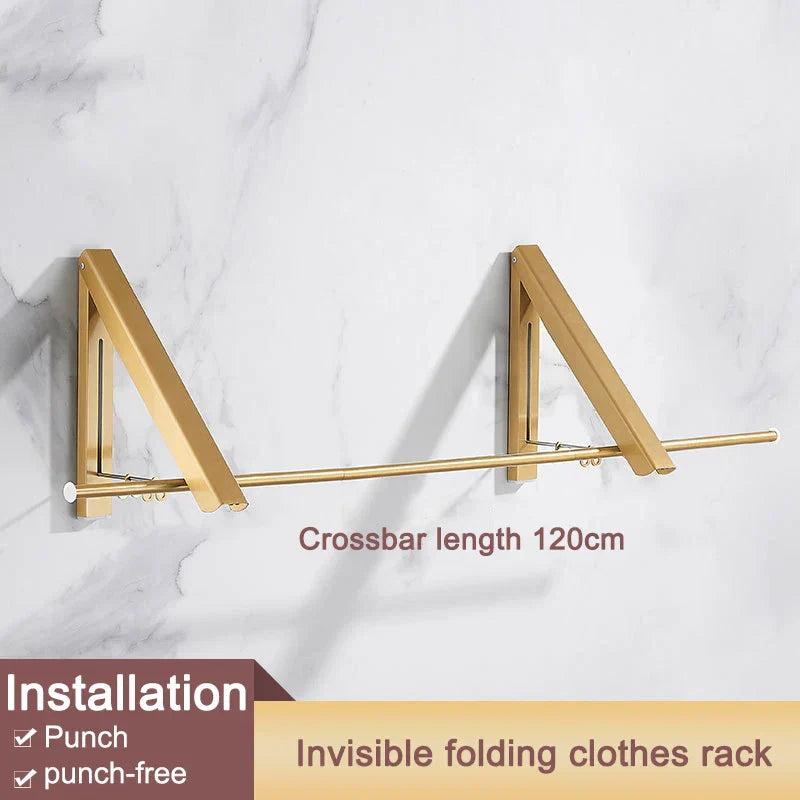 Lisslune | Space Saver Foldable Wall Clothes Aluminum Rack