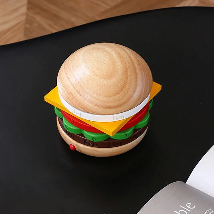 Lisslune | Rotating Wooden Hamburger Decorative Calender