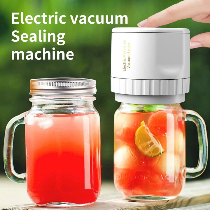 Lisslune | Electric Mason Jar Vacuum Sealing Set - Cordless Sealer for Wide Mouth and Regular Mason Jars - Ideal for Food Storage
