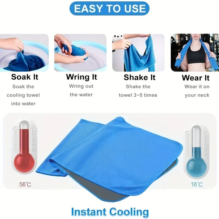 Rynx | 1 piece quick-drying sports towel with storage box and cooling ice blanket for outdoor fitness and camping