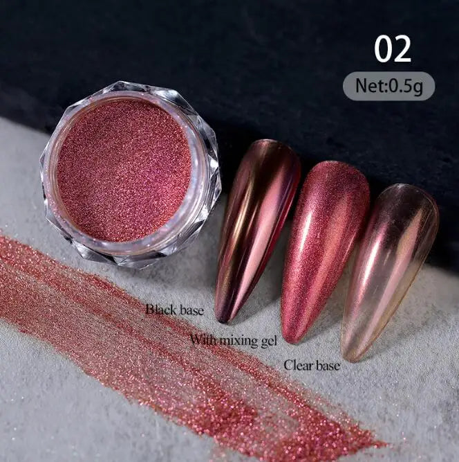 Rynx |1Jar Aurora Chameleon Snowflake Ultra-Thin Iridescent Nail Sequins Holographic Opal Eyeshadow Ice Glitter Nail Chameleon Flakes