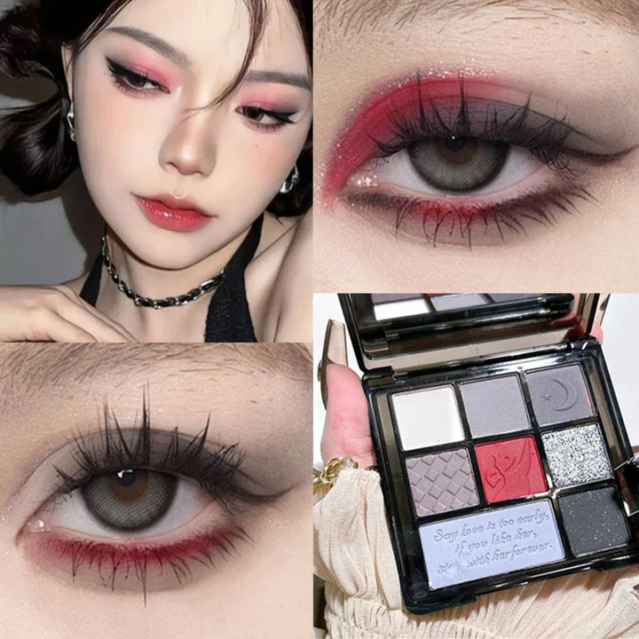 Rynx | 9 Colors Matte Waterproof Eyeshadow Palette Blue Purple Eyeshadow Pigment Smoky Punk Eyeshadow Summer Swimming Cosmetics