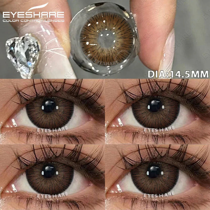Rynx | 1 Pair colored contact lenses for eyes Black lenses Cosmetic large eye lenses Gray pupil lenses Yearly Natural eye contacts