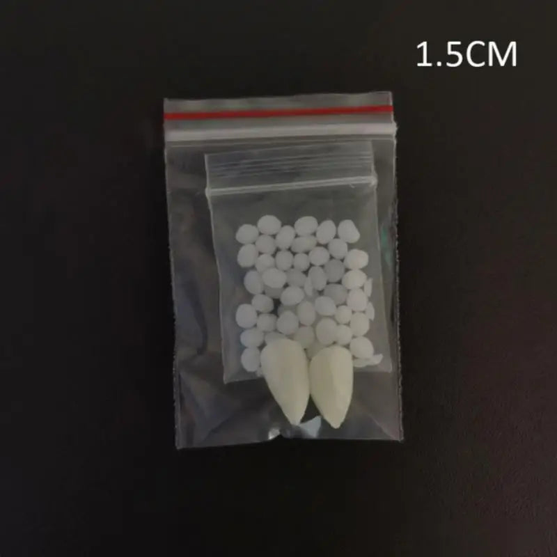Rynx | 1 Pair Halloween Vampire Fangs Prosthetics Party Costume DIY Cosplay Props Decoration Artificial Teeth Resin Fangs with Strong Adhesive