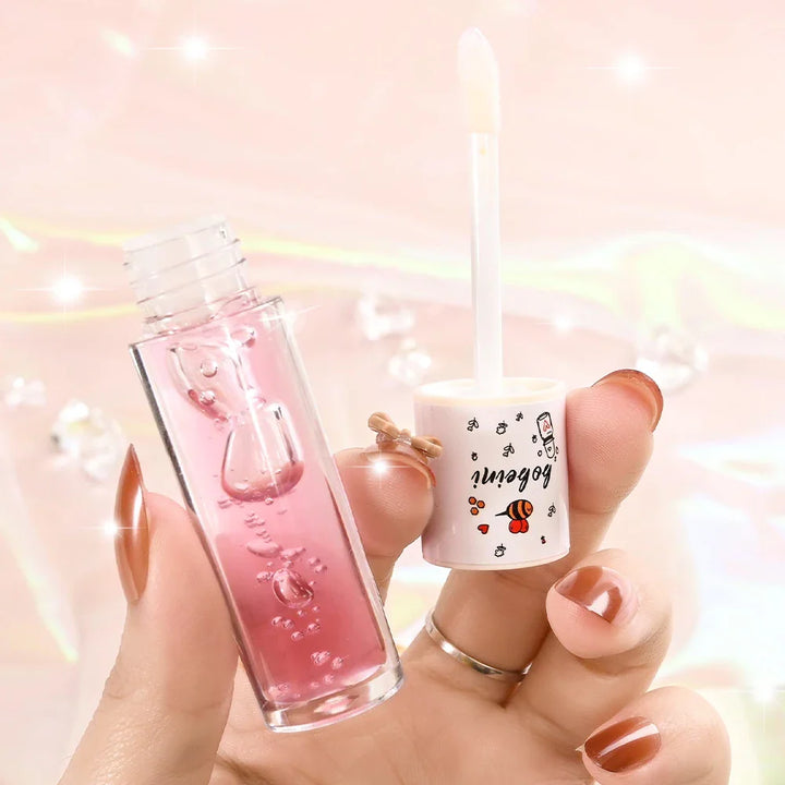 Rynx | Peach Honey Lip Oil alleviates dryness moisturizing lipstick fills lip lines water-light lip large brush head lip balm makeup cosmetics