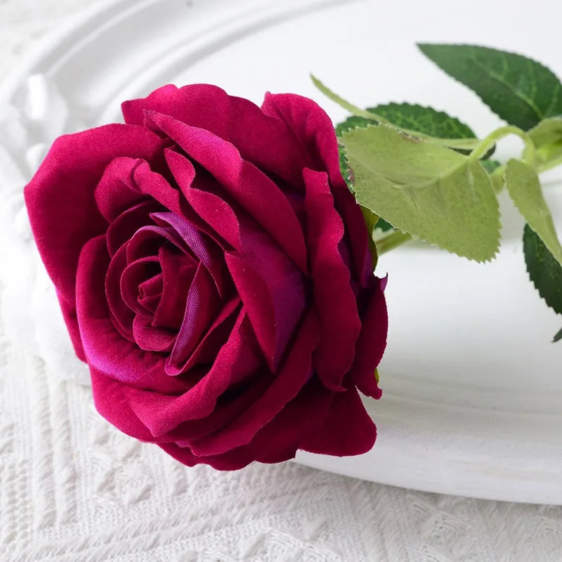 Lisslune | 20 pieces Realistic Velvet Silk Rose Bouquet