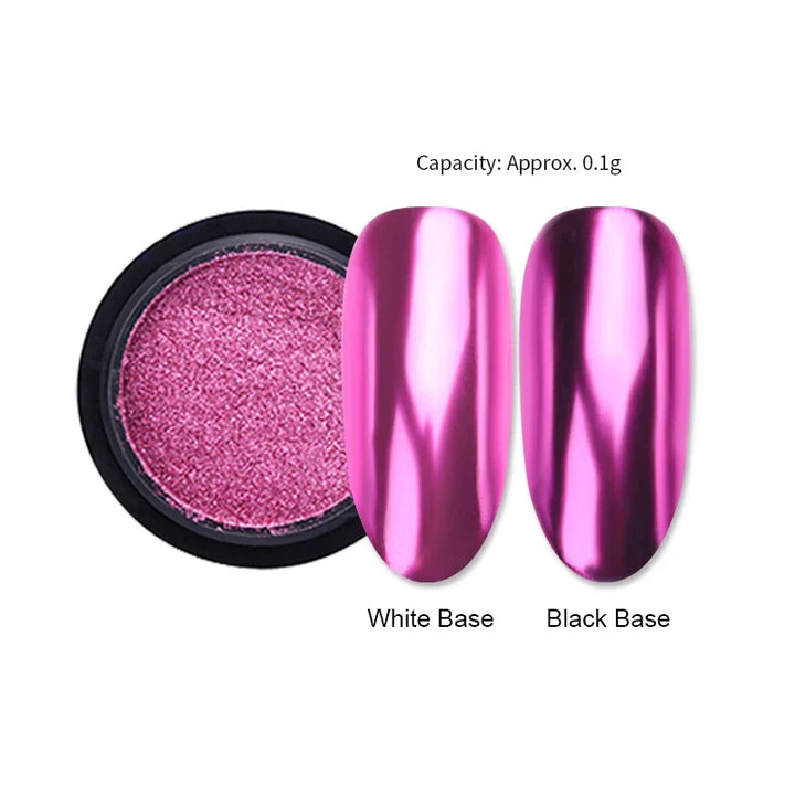Rynx | Aurora Pearl White Nails Glitter Dust Chrome Gradient Rubbing on Powder Mirror Reflective Magnetic Pigment Nail Art Decorations