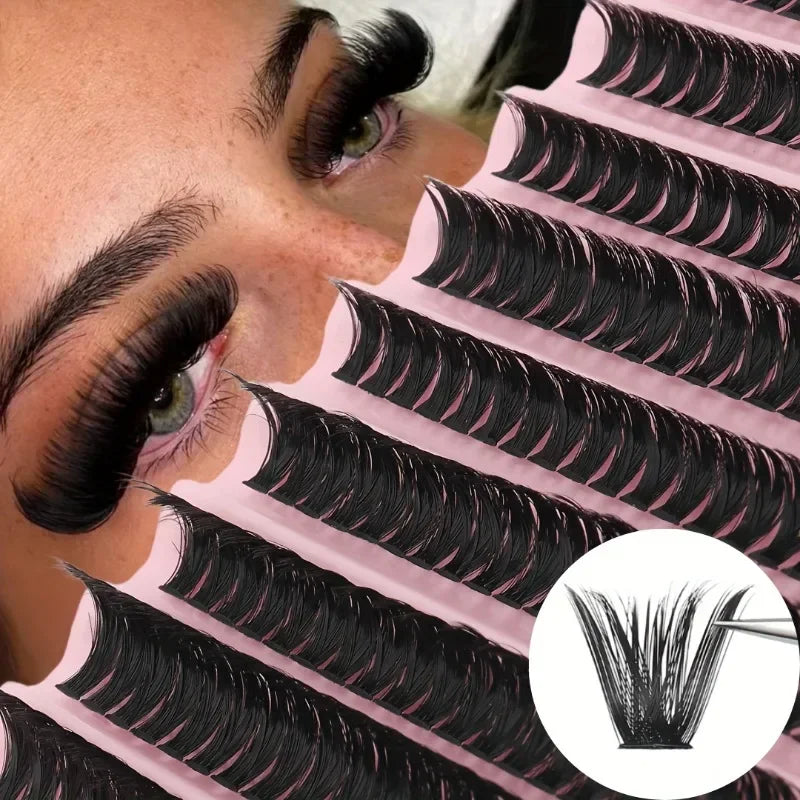 Rynx | 30/40/80D Russian DD Curl Artificial Eyelashes Thick mixed length 8-16mm self-adhesive fluffy style reusable extension eyelashes makeup