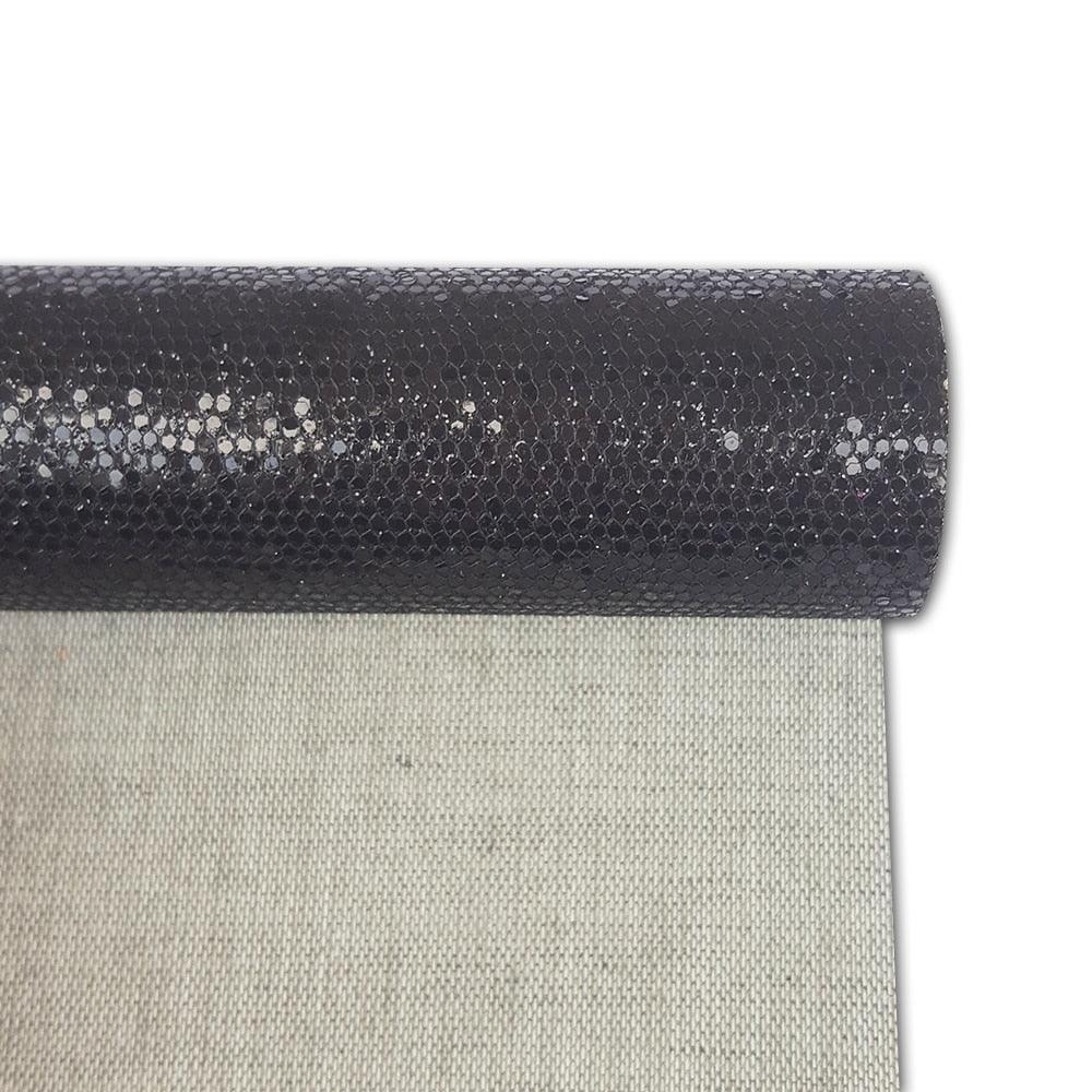 Lisslune | Sparkling Black Synthetic Leather Craft Roll: Unleash Your Artistic Potential